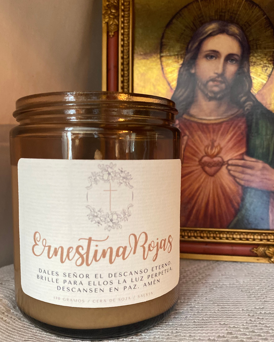 Eternal Rest Prayer - Custom Name - Candle