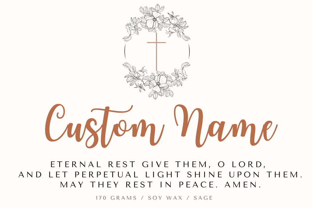 Eternal Rest Prayer - Custom Name - Candle